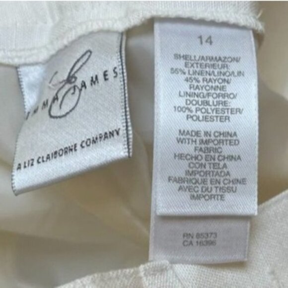 Vintage NWT Emma James Women's Linen Pleated Pants Size 14 - Picture 7 of 8